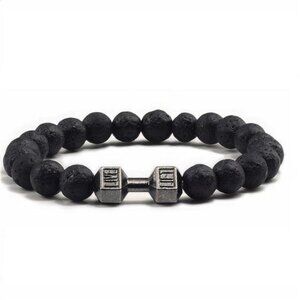 Lava Beads Dumbbell bracelet for Men